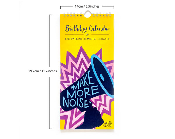 Birthday Calendar of Empowering Feminist Phrases