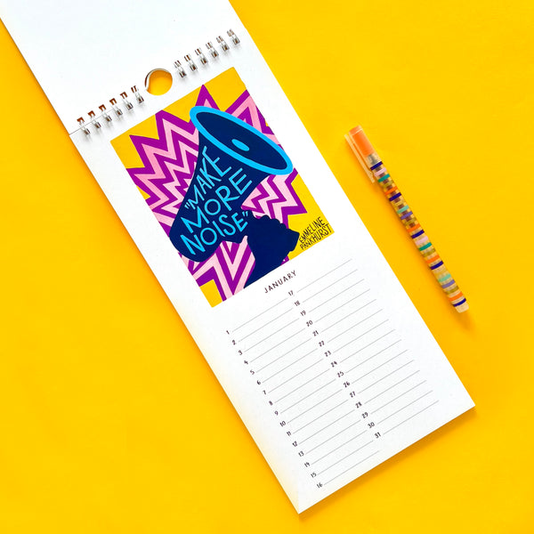 Birthday Calendar of Empowering Feminist Phrases