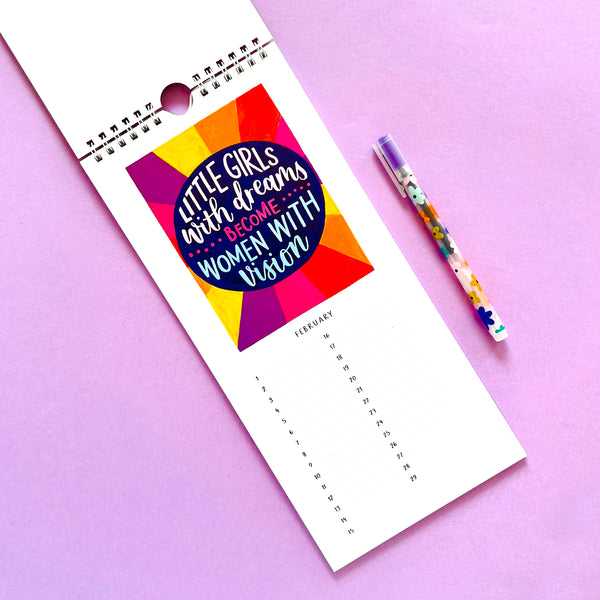 Birthday Calendar of Empowering Feminist Phrases