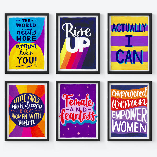Colourful feminist print - Actually, I can
