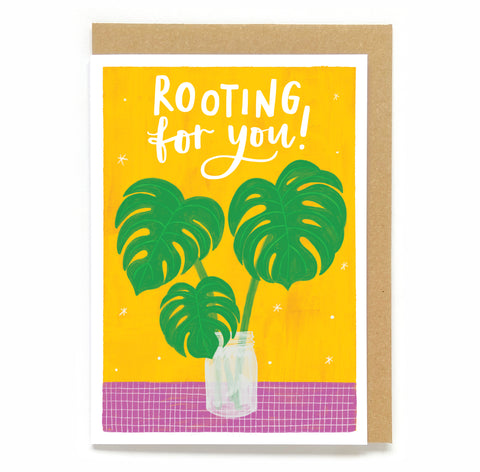 Botanical good luck card - Rooting for you!