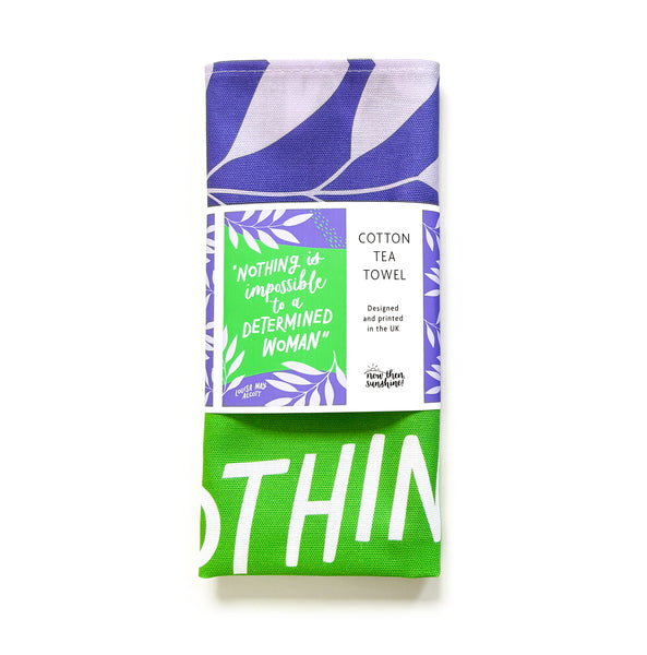 Literary Louisa May Alcott-inspired tea towel - Nothing is impossible to a determined woman