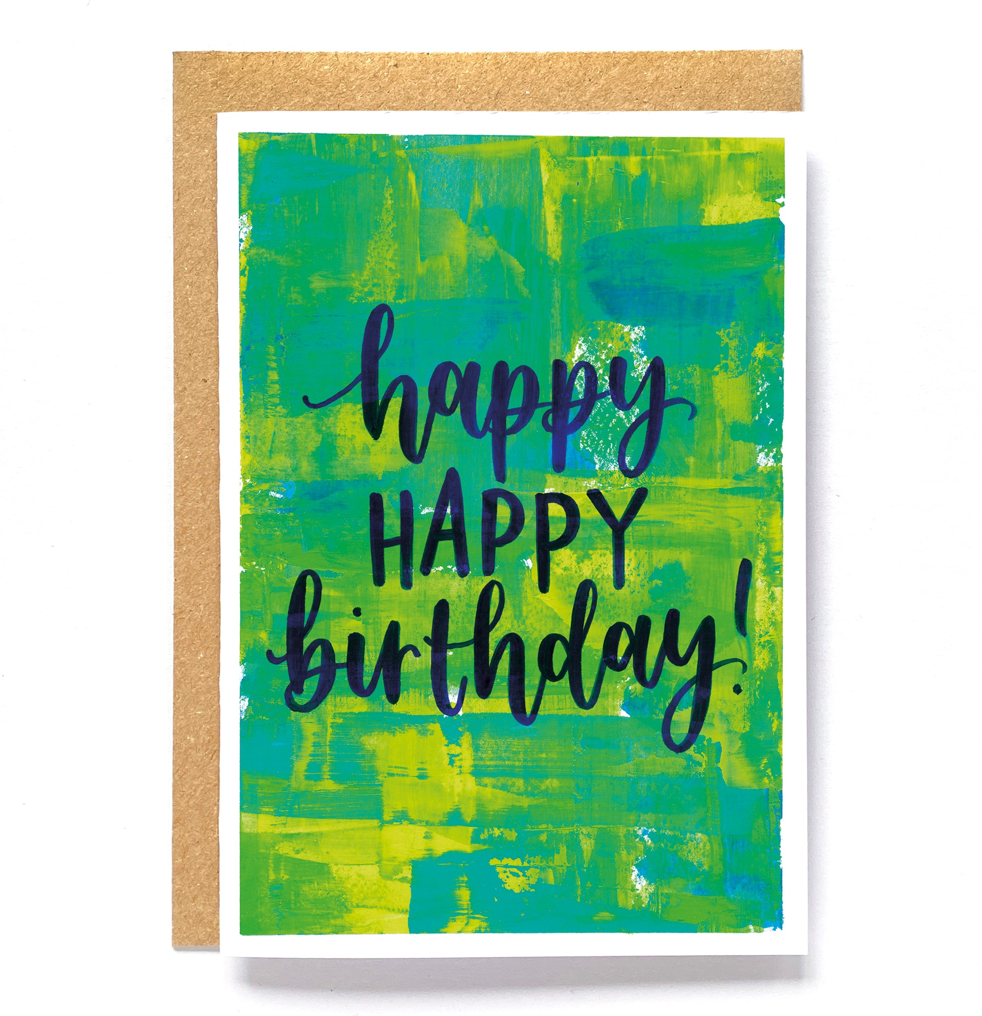 Colourful birthday card - 'Happy HAPPY birthday!'