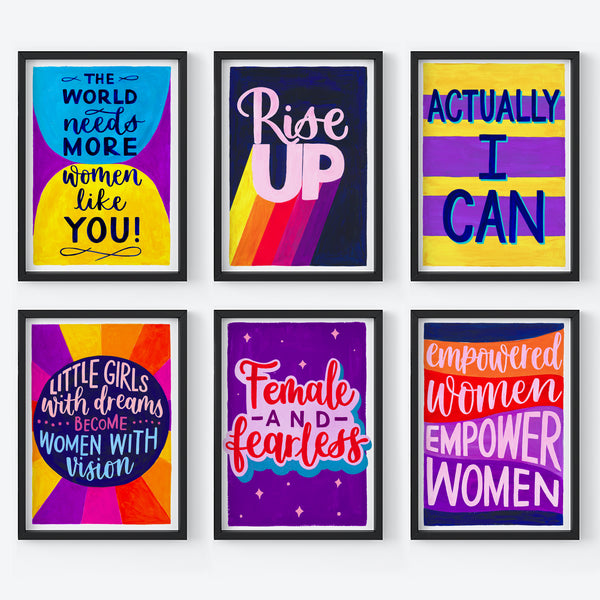 Colourful feminist print - Empowered women empower women