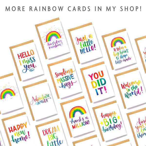 Rainbow card: 'Sending massive hugs'