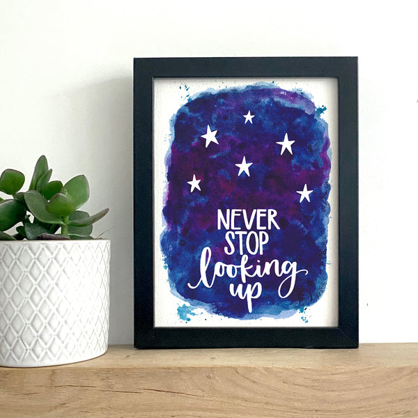 Stargazer print - Never stop looking up