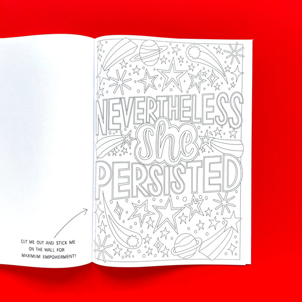 Make More Noise: a colouring book of feminist phrases