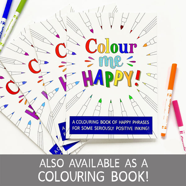 A6 postcard pack of six positive colouring postcards on recycled card