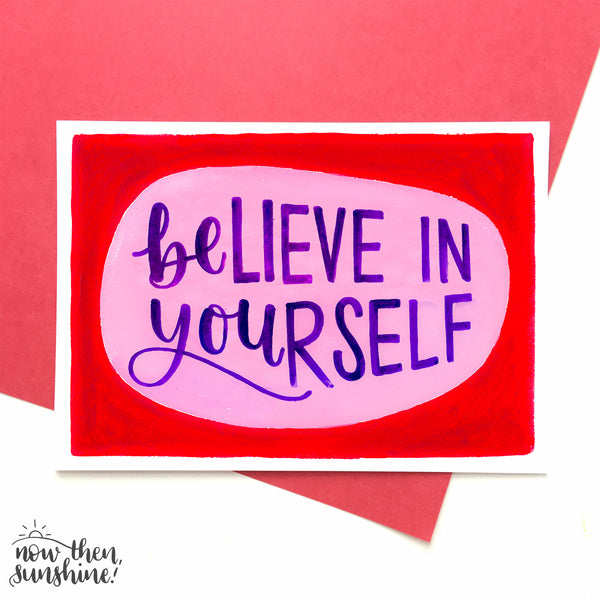 A6 postcard pack of six colourful, motivational postcards on recycled card from the Notes to Self range