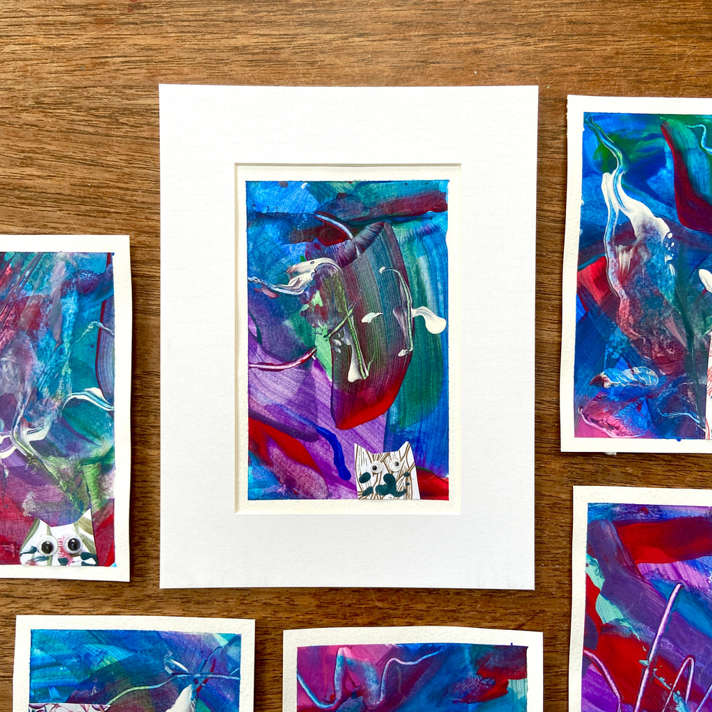 Abstract Mini-Prints (with added cats!)