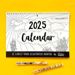 Illustrated A4 Monthly Calendar for 2025