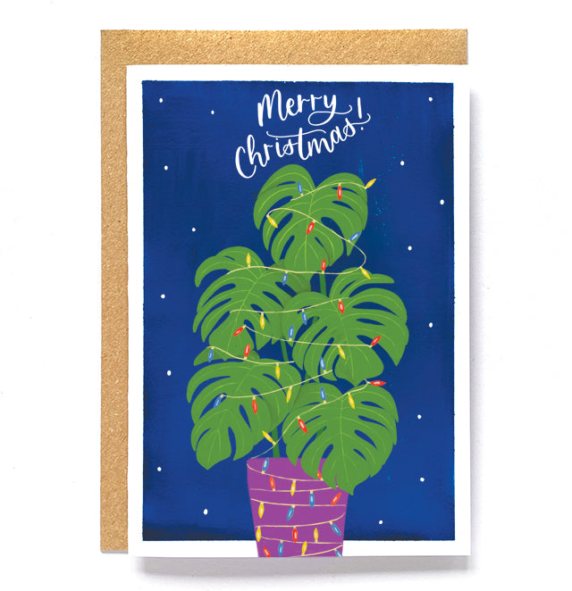 Botanical Christmas card - Festive Monstera