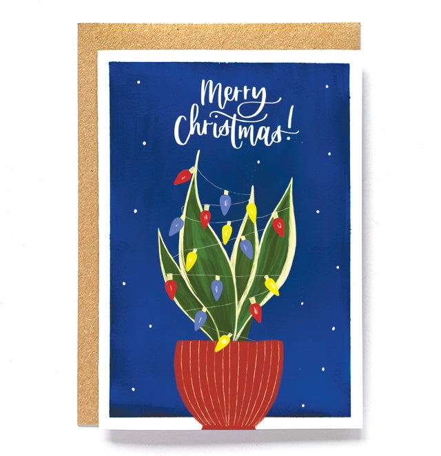 Botanical Christmas card - Festive Snake Plant