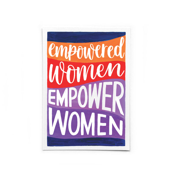 A6 postcard pack of six colourful feminist postcards from the Rise Up collection - recycled card