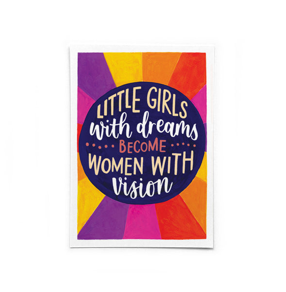 A6 postcard pack of six colourful feminist postcards from the Rise Up collection - recycled card