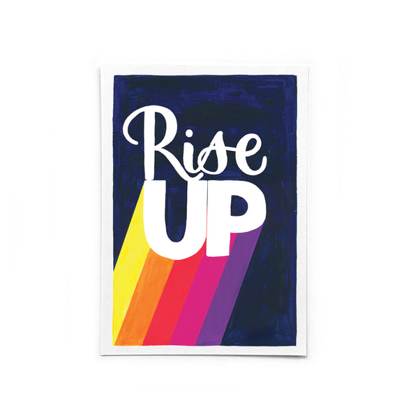 A6 postcard pack of six colourful feminist postcards from the Rise Up collection - recycled card