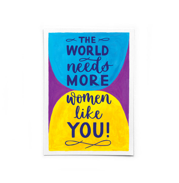 A6 postcard pack of six colourful feminist postcards from the Rise Up collection - recycled card