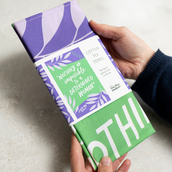 Literary Louisa May Alcott-inspired tea towel - Nothing is impossible to a determined woman