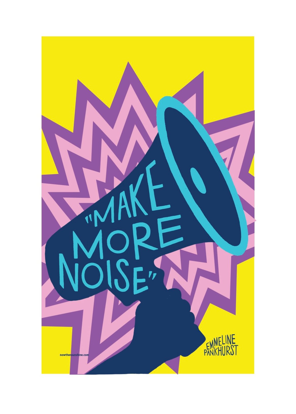 Empowering women tea towel - Make More Noise - Emmeline Pankhurst