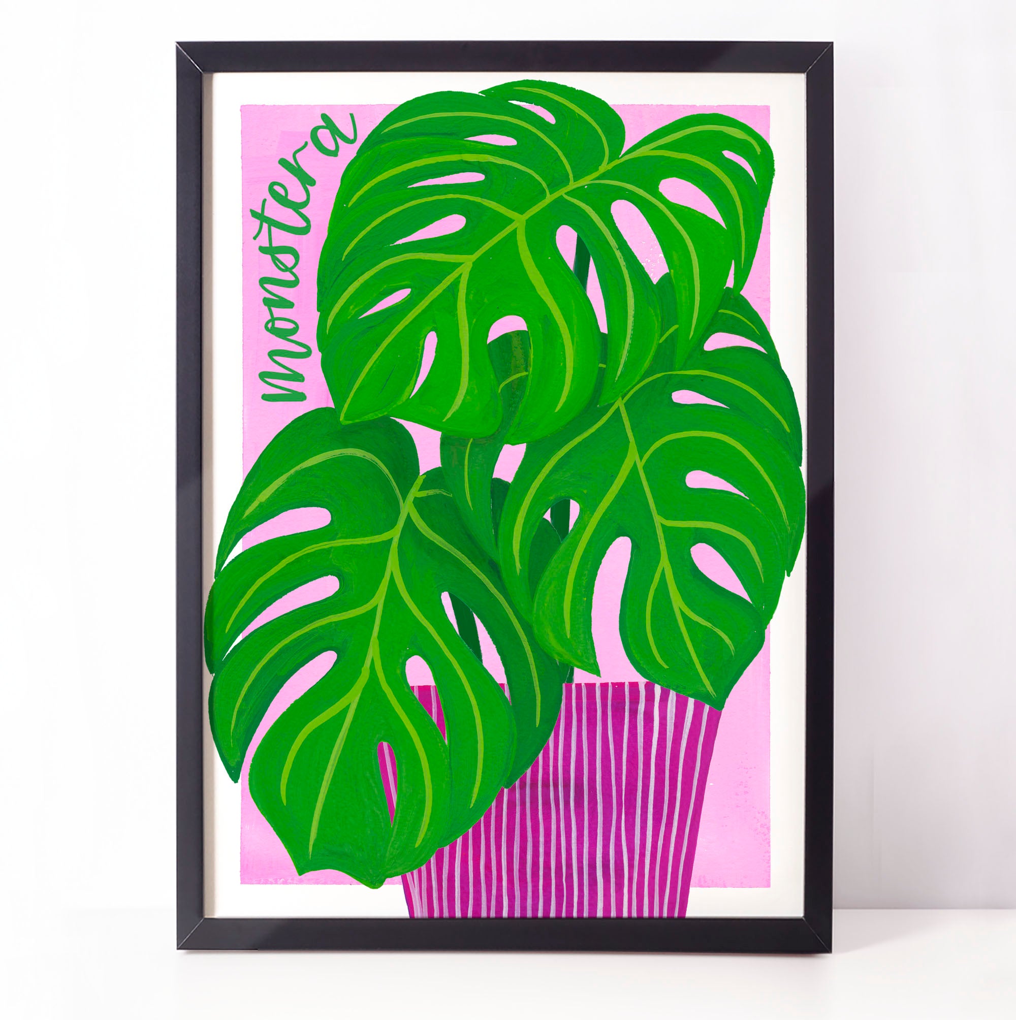 Colourful botanical housplant print - Monstera