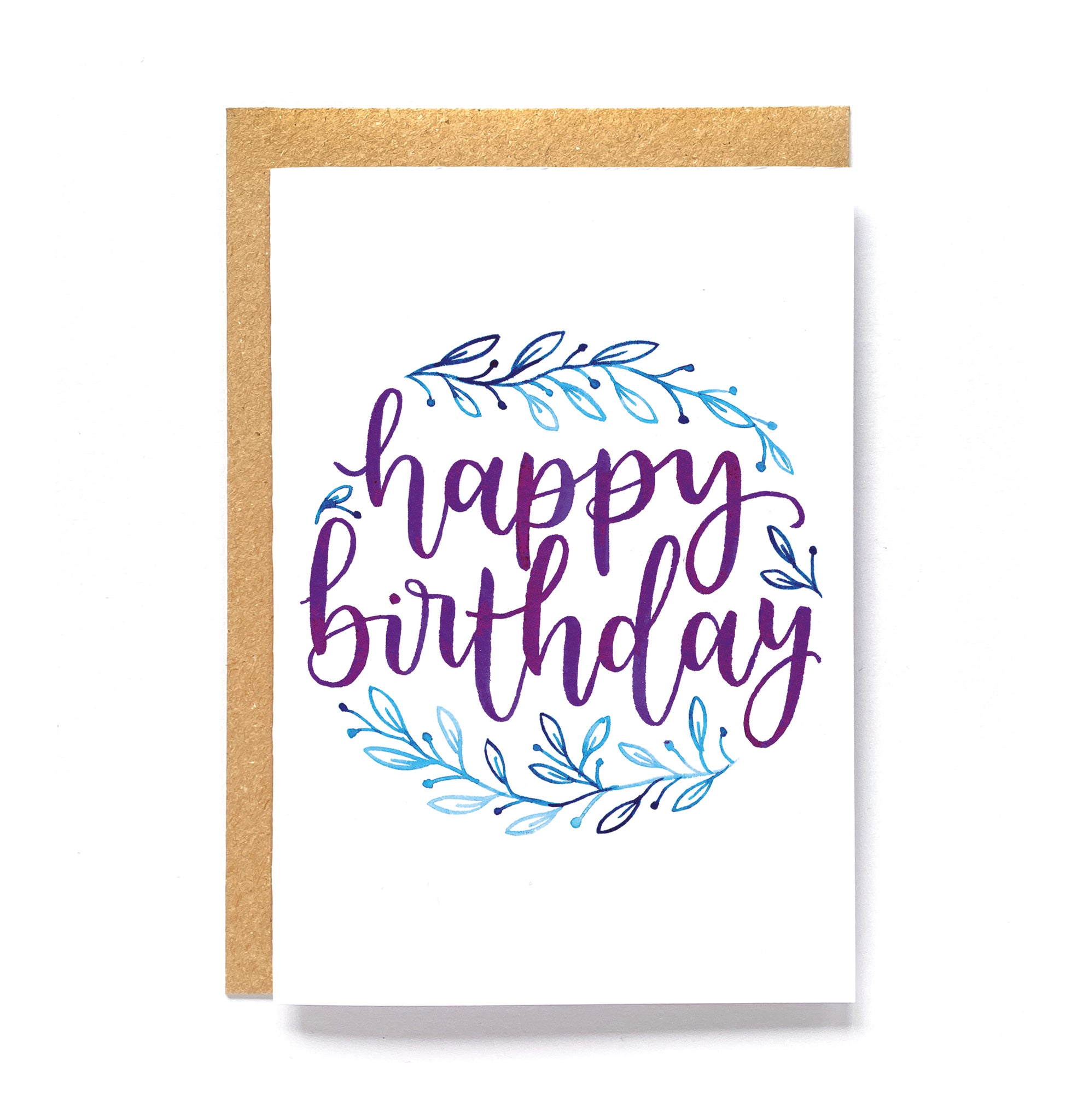 Birthday card - Happy birthday wreath