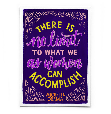 A6 postcard: 'There is no limit to what we as women can accomplish' - printed on recycled card