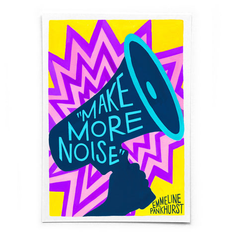 A6 postcard: 'Make More Noise' - printed on recycled card