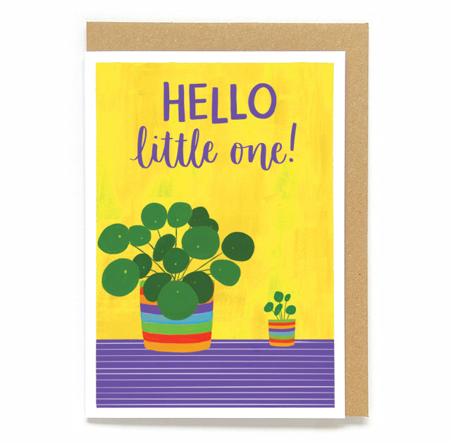 Botanical new baby card - Hello little one!