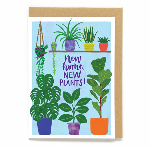 Botanical new home card - New home, new plants!