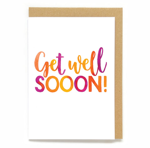 Watercolour get well card: Get well SOOON!