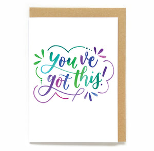 Watercolour motivational card: You've got this!