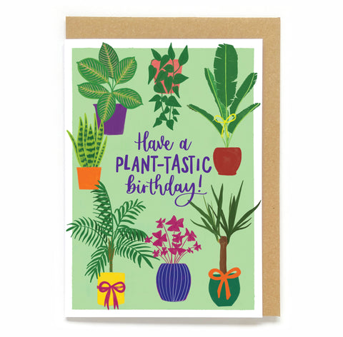 Botanical birthday card - Have a plant-tastic birthday