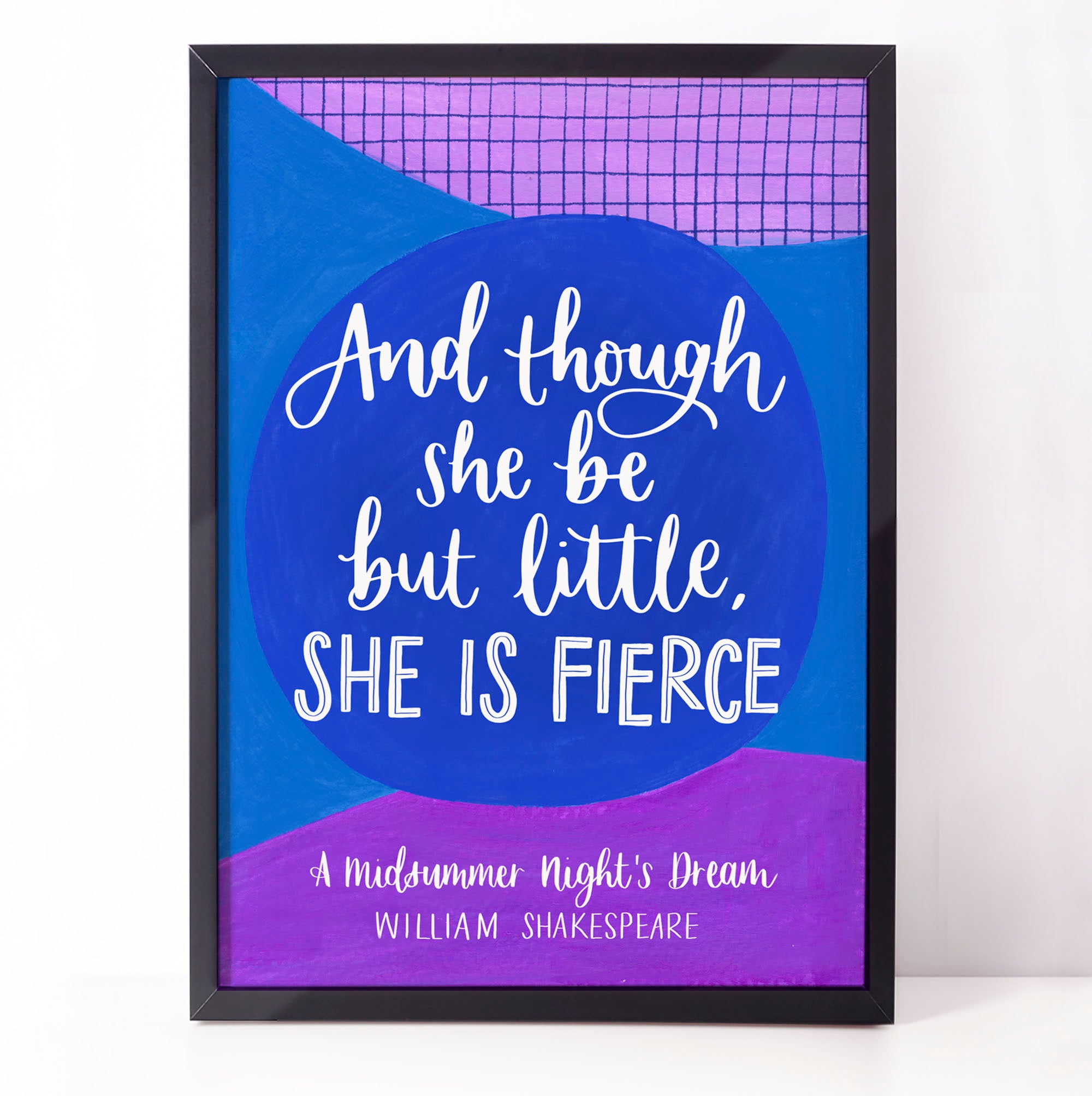 Fun, colourful Shakespeare print - And though she be but little, she is fierce