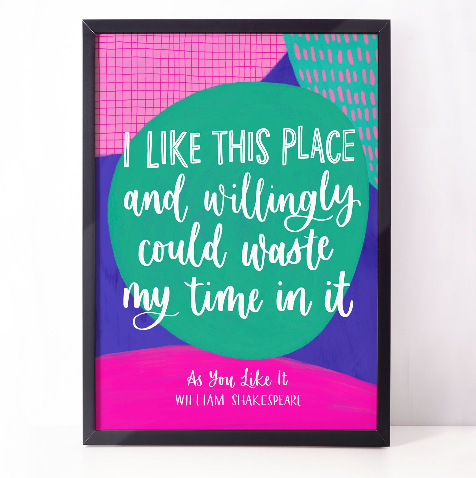 Fun, colourful Shakespeare print - I like this place and willingly could waste my time in it