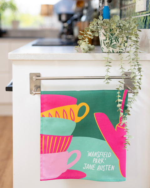 Literary Jane Austen tea towel - But indeed, I would rather have nothing but tea - Mansfield Park