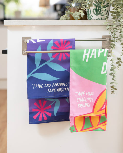 Literary Jane Austen tea towel - Obstinate, headstrong girl - Pride and Prejudice