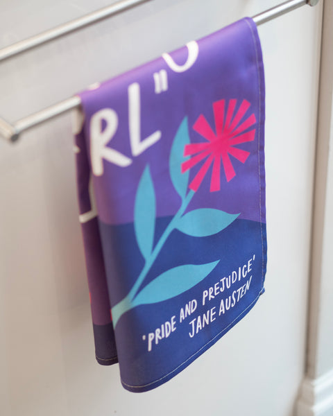 Literary Jane Austen tea towel - Obstinate, headstrong girl - Pride and Prejudice