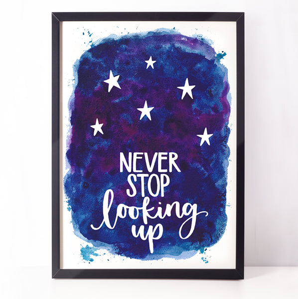Stargazer print - Never stop looking up