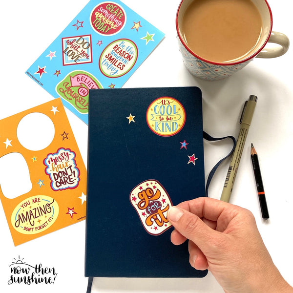 END-OF-LINE STICKERS - set of 2 happy sticker sheets