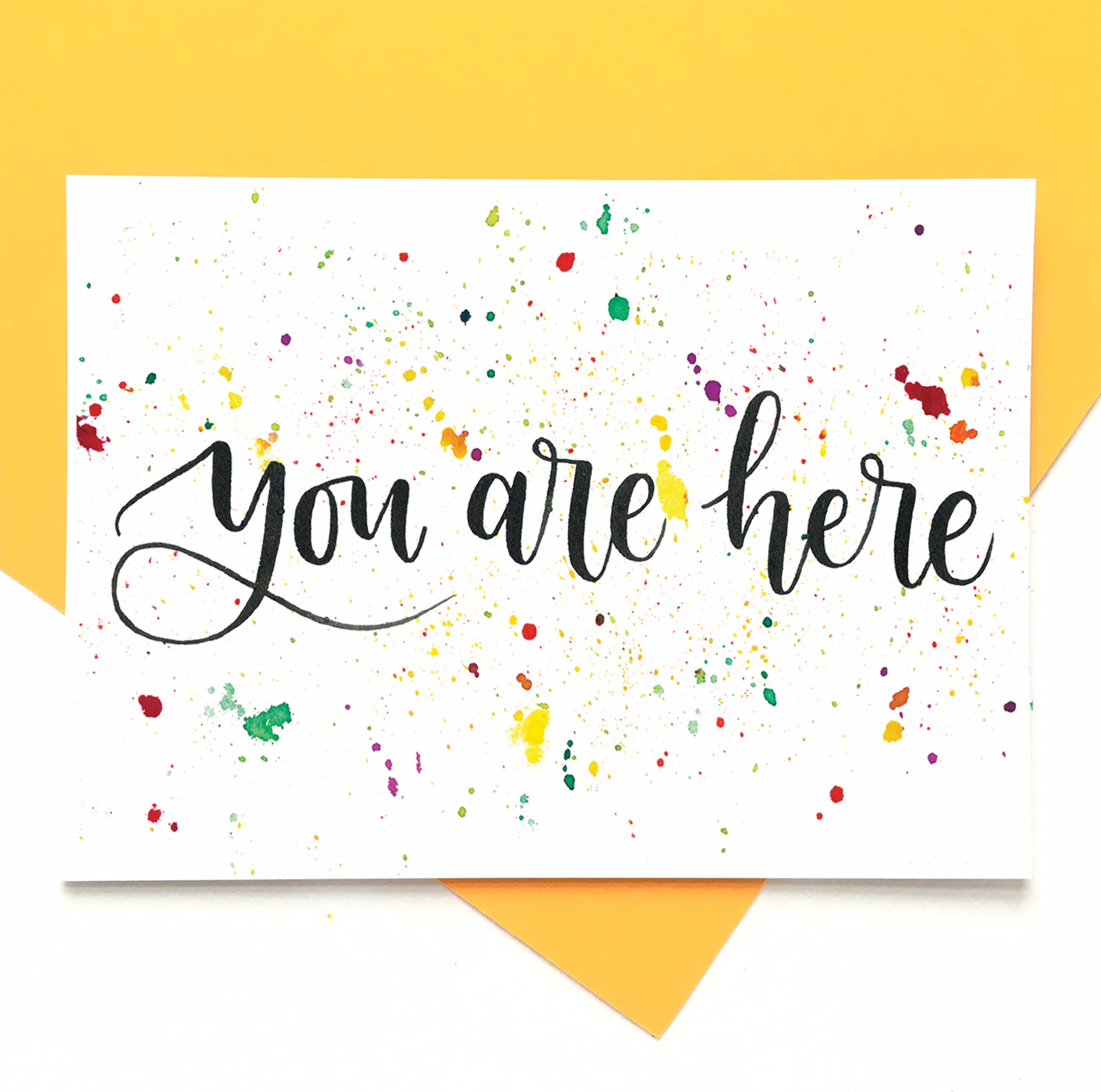 You are here - A6 postcard printed on recycled card