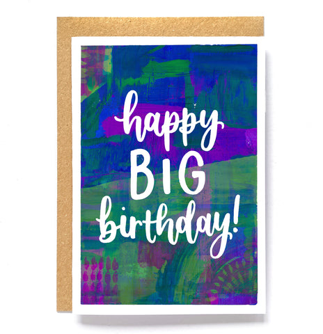 Colourful 'Happy BIG birthday!' greetings card