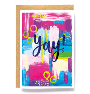 Colourful celebration card - 'Yay!'