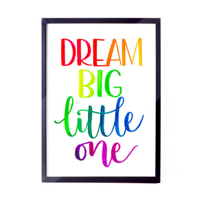 Children's rainbow print - Dream big, little one