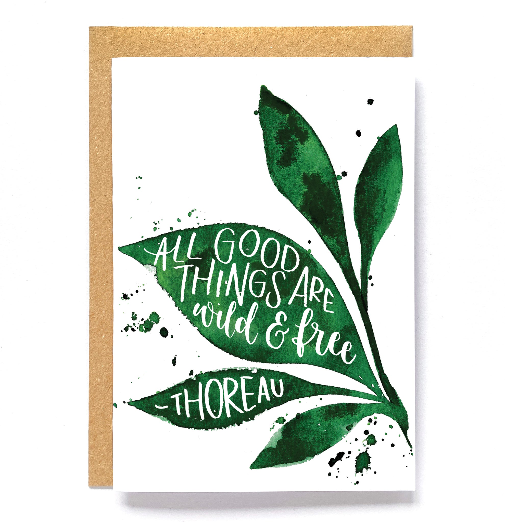 Botanical card - All good things are wild and free - Thoreau