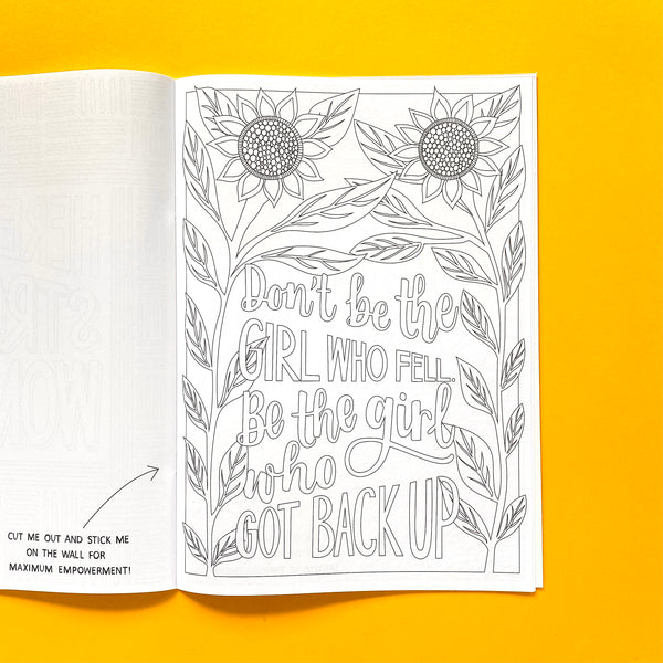 Make More Noise: a colouring book of feminist phrases