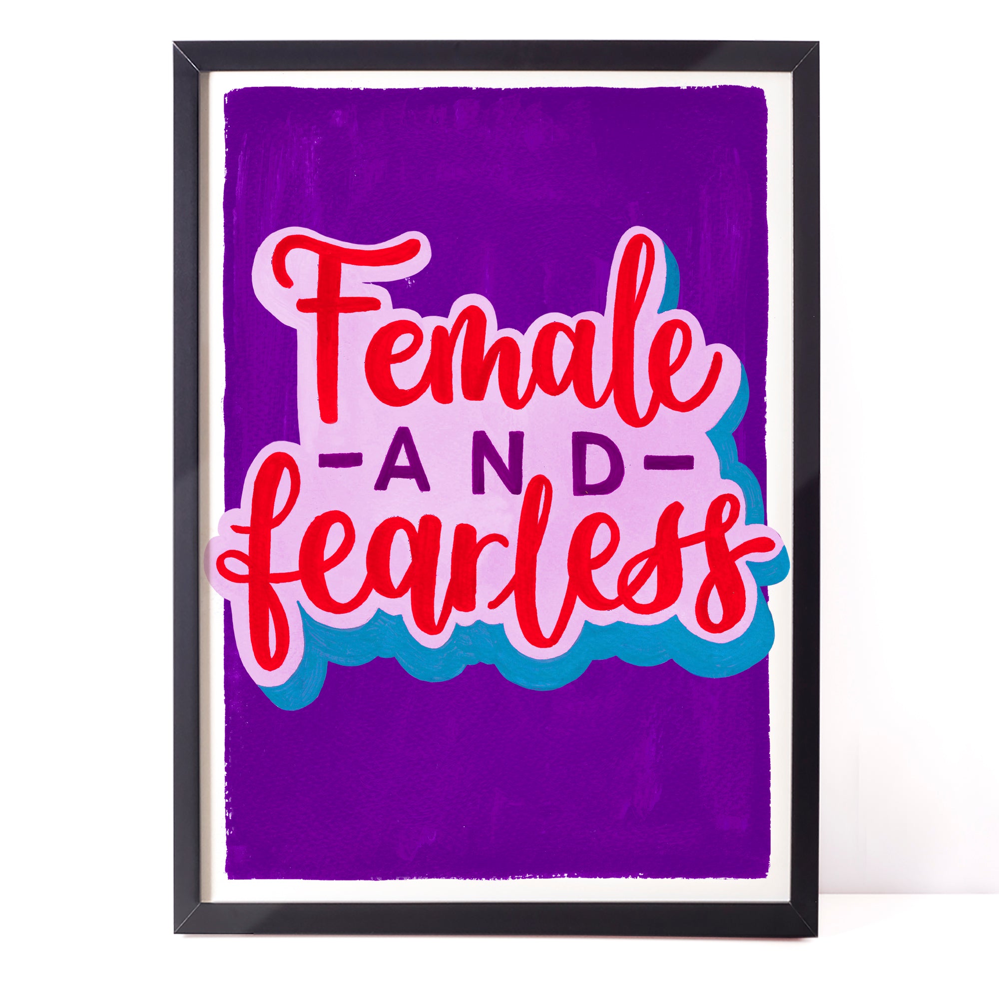 Colourful feminist print - Female and fearless