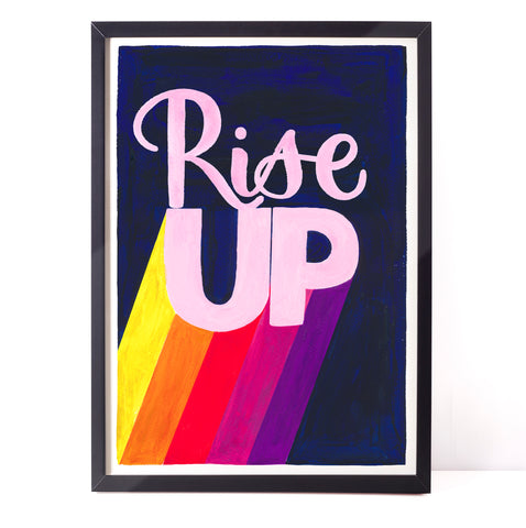 Colourful feminist print - Rise up