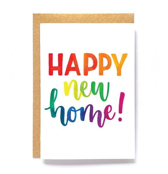 Rainbow card for new home: 'Happy new home!'