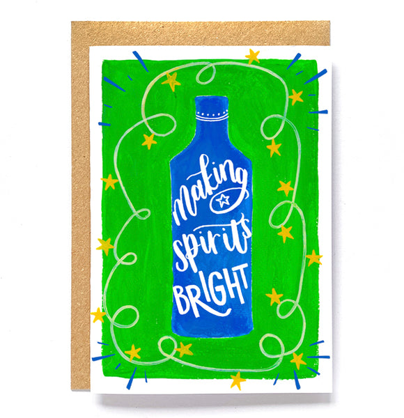 Pack of 6 colourful 'Merry and Bright' Christmas cards