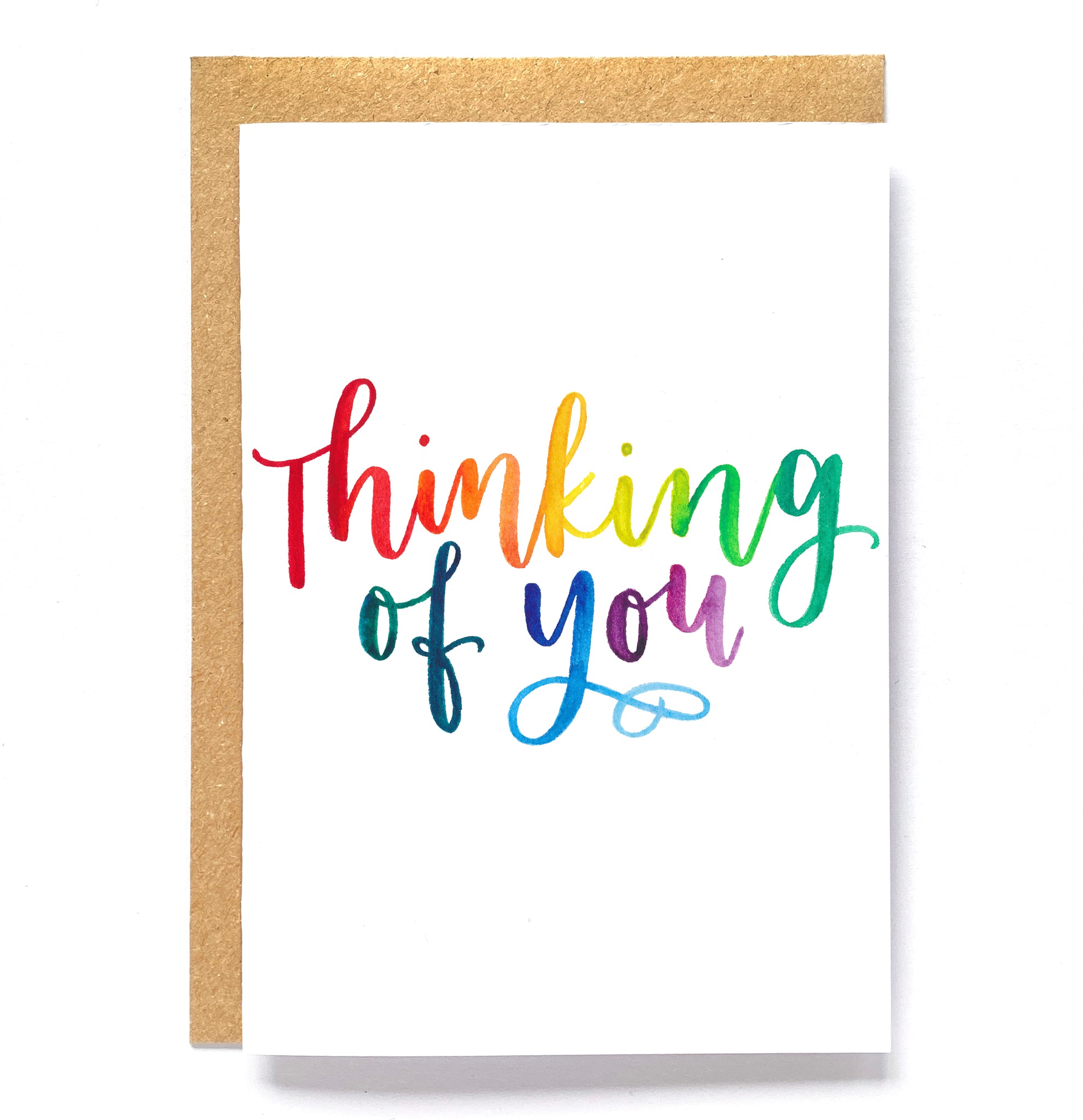 Rainbow sympathy card: 'Thinking of you'